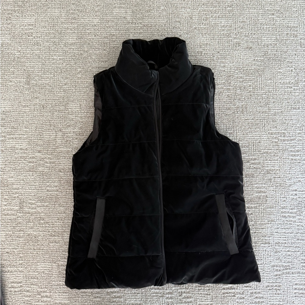 Black Velvet Puffer Vest